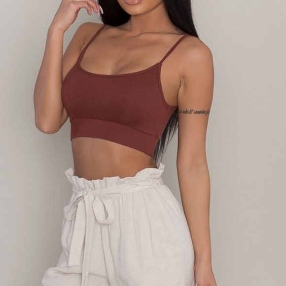 Last L•Ribbed Scoop Neck Bralette - Rust - Picture 2 of 6